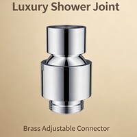 Adaptateur de raccord de douche en laiton chromé, pivotant à 360 degrés, connecteur de bras de douche réglable pour pommeau de douche pluie