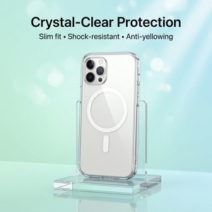 <span class=keywords><strong>Coque</strong></span> de téléphone ultra-fine magnétique 2-en-1 PC+TPU à haute transparence, moulée par injection, compatible avec les options personnalisées - Product Image 4