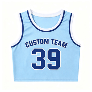 Débardeur de basketball court pour femme, sans manches, en maille, avec bordure rayée, pour les jours de match, personnalisable avec numéro d'équipe - Product Image 6