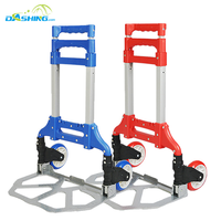 Offre spéciale Chariot à main pliable en aluminium et métal Chariot de transport Supermarché Chariot à bagages à poignée réglable avec roue