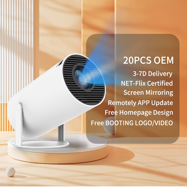 HY300pro 160 ANSI 4K Short Throw Projector with Wifi 6 Speakers Adjustable Base LED Lamp for Outdoor Home Cinema Beamer