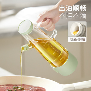 HeDou High Borosilicate Glass Oil Bottle Cylinder Shape Leak Proof For Kitchen Use With Lid - Product Image 4