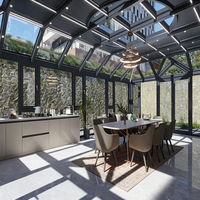 Véranda intelligente moderne en alliage d'aluminium, serre écologique personnalisée, verre trempé feuilleté, pour villa, balcon, hall d'hôtel