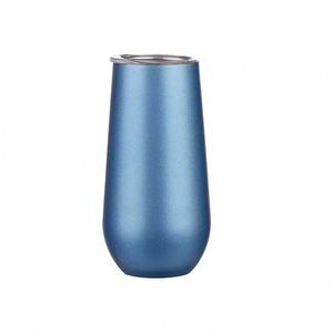 Tasse à vin isotherme en acier inoxydable à double paroi de 6 oz, idéale pour les mariages, les fêtes et les cadeaux d'affaires – Nouveauté promotionnelle - Product Image 1