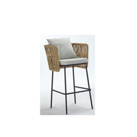 Chaise de bar moderne et populaire à ceinture tissée Mobilier d'intérieur d'extérieur imperméable et résistant aux UV