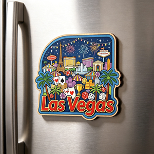 Imán de Madera para Refrigerador con Diseño de Palmera de Casino de Las Vegas, Recuerdo de Viaje con Impresión del Monumento de la Ciudad de Nevada, Decoración para Refrigerador, Regalo de Madera - Product Image 5