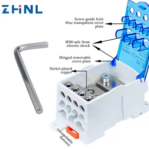 โรงงานจีนขายส่ง UKK 500A สกรูบัสบาร์เทอร์มินัลบล็อก Unipolar เฟสเดียว din rail กล่องจ่ายไฟ