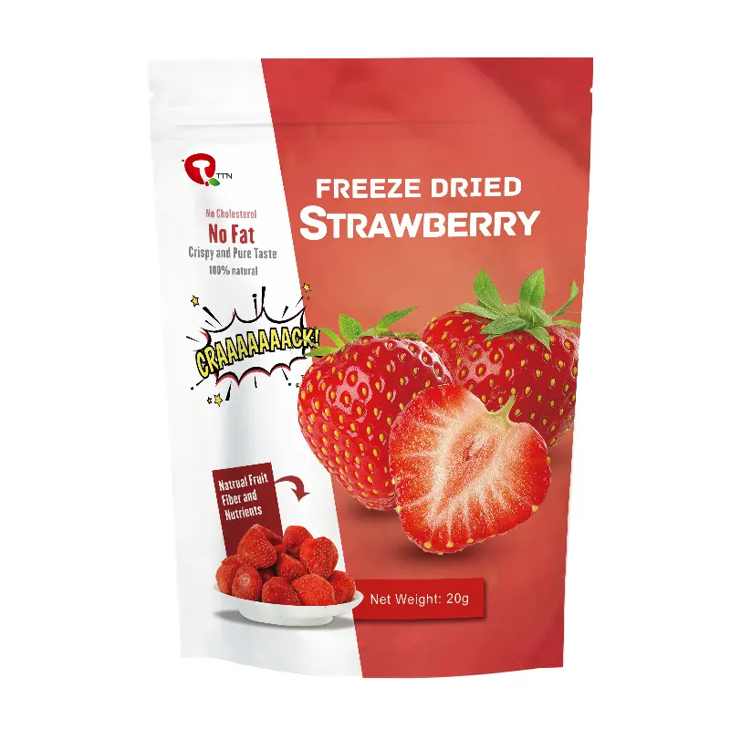 2024 Precio de fábrica más vendido Etiqueta privada Snack saludable Fresas liofilizadas a granel
