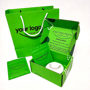 صناديق تغليف مخصصة بشعار العيادات السنية لتقويم الأسنان، علب ورقية لتغليف مجموعات تقويم الأسنان مع حقيبة ورقية وصندوق - Product Image 4