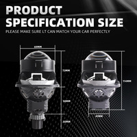 Sanvi S5-1 2.5 pouces 12V Led Bi Led projecteur lentille phare Dual-Core Dual-Cup 58W 6000K nouvelle mise à niveau de la lumière non destructive