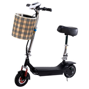 Electric Scooter 8 Inch Air Tire Folding With Seat Led Light Portable Unisex - Product Image 5