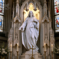 Statue du Sacré-Cœur de Jésus en marbre blanc naturel sculpté à la main BLVE, sculpture religieuse pour la décoration d'église