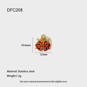 Pendentif Manna mignon en forme de goutte d'huile, petit poisson <span class=keywords><strong>rouge</strong></span> et coccinelle en 3D pour la fabrication de bijoux - Product Image 5