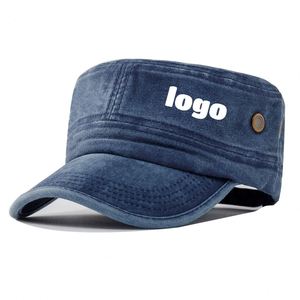 Casquette plate en coton pour homme, design simple et chic, idéale pour les promotions d'entreprise, en denim de haute qualité - Product Image 1