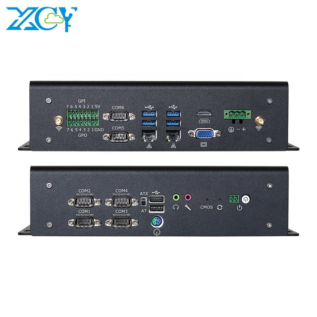 XCY Fanless Industrial Mini PC I7 1165G7 I7-10870H Dual Ethernet GPIO DB9 RS232/422/485 2x MPCIe Wi-Fi 4G LTE VGA 6xUSB