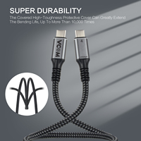 Kabel VCOM USB 4.0 Kompatibel Thunderbolt 3 Kecepatan Super 40Gbps Data USB4 Tipe C 20V 5A 100W Kabel Pengisian Cepat