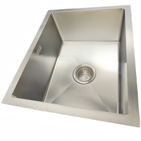 Undermount Évier de cuisine fait main en acier inoxydable Bol unique Petit évier de bar de cuisine Ensemble pour les distributeurs