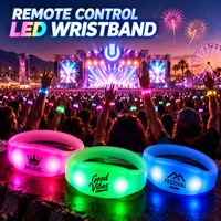 Bracelet LED RVB programmable Sincen pour événements, solution d'éclairage de festival à double bande avec télécommande pour contrôler les réponses du public et améliorer l'expérience des fans