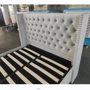 Customized Luxury Velvet Tufted Rivet king Queen Double <strong>Single</strong> Available Size Storage <strong>Gas</strong> <strong>Lift</strong> <strong>Bed</strong> Upholstered <strong>Bed</strong> - Product Image 4