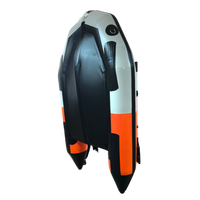 Bateau pneumatique gonflable 235 cm pour 2 personnes, 2+1 compartiments, PVC 0,9 mm, plancher en aluminium, compatible avec moteur hors-bord 4 CV