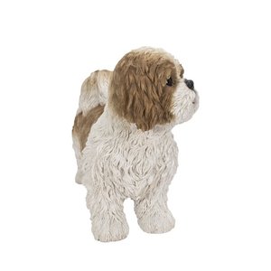 Custom Bruin En Wit Standing Garden Indoor Outdoor Decoratieve Sculptuur Mooie Trinket Dier Hond Puppy Standbeeld Hars Beeldje - Product Image 2
