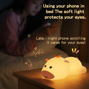 Cartoon Capybara Silicone <b>Night</b> <b>Light</b> USB Rechargeable Pat Lamp Animal Silicone Lamp <b>for</b> Baby <b>Kids</b> Bedroom Bedside Sleep Aid - Product Image 4