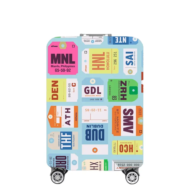 Custom Elastic Polyester Suitcase Cover Protective Machine Washable Luggage Case Cover