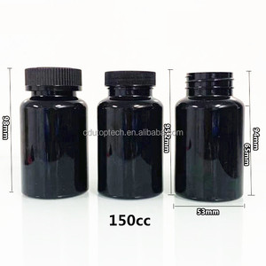 60 مللي 2oz الحيوانات الأليفة العنبر الأسود زجاجة بلاستيكية غطاء عازل للطفل الطب اللوحي المكملات زجاجة مع أغطية لولبية - Product Image 5