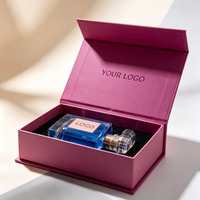 Boîte à parfum rigide magnétique de luxe avec logo en feuille d'or, boîte cadeau haut de gamme pour parfum, boîte à parfum en encre de soja avec insert en EVA