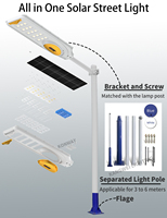 Lampadaire Solaire Monocristallin Puissant à LED avec Capteur, Batterie LiFePO4, Certifié CE RoHS IP65, en ABS, Autonomie 16-18H, Garantie 2 Ans