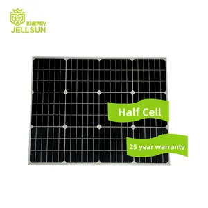 Jellsun แผงโซลาร์สีดำแบบโมโนขนาดเล็ก12V 18V 10W 20W 30W 40W 50W 60W 70W 75W 80W 90W