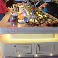 Comptoir de buffet professionnel de luxe, chauffe-plats de buffet personnalisable pour restaurant, hôtel, banquet
