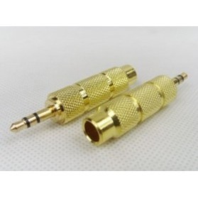 3.5mm Male To 6.35mm Female Gold Plated Audio <b>Adapter</b> Connector Copper <b>Plug</b> In Type - Product Image 1
