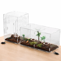 Boîte à insectes transparente en acrylique de haute qualité, type assemblage magnétique, pour l'élevage des crabes ermites, des geckos et des reptiles