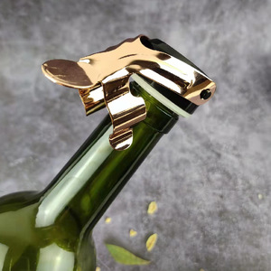 Human Shaped Bottle Stopper Champagne Sealing Metal Wine Stopper Silver Gold Black Color - Product Image 3