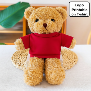T-shirt personnalisé pour ours en peluche, couverture douce en peluche personnalisée, jouet ours écologique pour anniversaire, Noël, promotion, OEM - Product Image 1