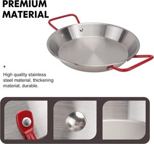 Poêle <span class=keywords><strong>à</strong></span> paella en acier inoxydable personnalisée pour la cuisine, plateau de cuisson pour les fruits de mer, les spaghettis, la paella - Product Image 3