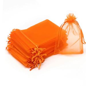 Bolsas de Regalo al por Mayor de Organza Dorada con Cordón, Ecológicas y Reciclables, para Empaque de Joyería - Product Image 4