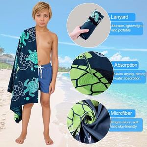ผ้าเช็ดตัวชายหาดไมโครไฟเบอร์คุณภาพสูง พิมพ์ลายโลโก้ตามสั่ง ขายส่ง - Product Image 4