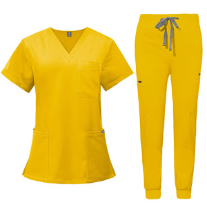 Tenues d'infirmières personnalisées à manches courtes unisexes, en tissu tissé, durables, pour hôpitaux, médecins et infirmières, style décontracté - Product Image 1