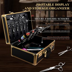 Professionale salone di taglio capelli cassetta portautensili custodia in alluminio portatile con finitura oro OEM/ODM personalizzabile - Product Image 2