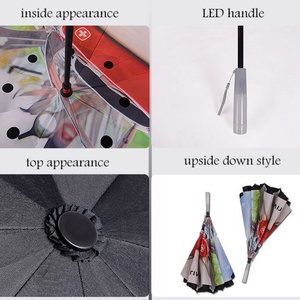 ร่มพับสองชั้นแบบกลับด้าน Sunny Kinte พร้อมโลโก้สั่งทำพิเศษ ดีไซน์หรูหรา สำหรับโปรโมชั่น พร้อมปลอกหุ้มและด้ามจับพลาสติกแบบ C-hook - Product Image 4