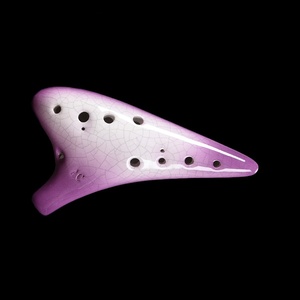 Ocarina en céramique violette dégradée à 12 trous, tonalité C alto, instrument à vent au son agréable et précis, avec tutoriel d'apprentissage - Vente en gros usine - Product Image 4