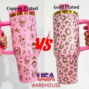 Gobelet isotherme personnalisé avec logo H2.0, revêtement en poudre, 40 oz, plaqué or cuivre, noir et blanc, pour les voyages - Product Image 4