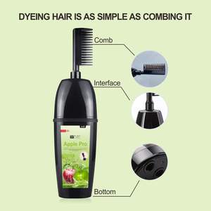 Tinta per Capelli Professionale Nera con Pettine 200ML, Contiene Ginseng per Colorazione Permanente, Resistente allo Sbiadimento e Copertura dei Capelli Grigi - Product Image 4