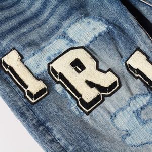 Tela Vaquera de Alta Calidad con Estilo Roto para Ropa Urbana Masculina y Jeans Bordados Estilo Hip Hop a Bajo Precio - Product Image 2