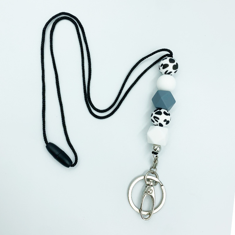 Customized Silicone Beaded Breakaway Bohemian Book Lanyard ID Card Holder Key Lanyard Gift for Teacher Image 5