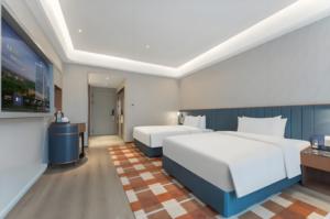 Design moderno 5 stelle camera d'albergo Set <span class=keywords><strong>di</strong></span> mobili letto King Size pannello testiera in legno Hotel camera da letto Set per - Product Image 3