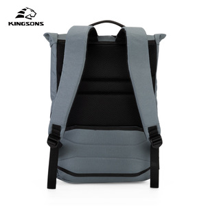 Kingsons <b>Roll</b> <b>Top</b> <b>Backpack</b> 20-35L Waterproof Unisex Casual Outdoor Travel Commuting Laptop Bag Gray Black Blue - Product Image 3