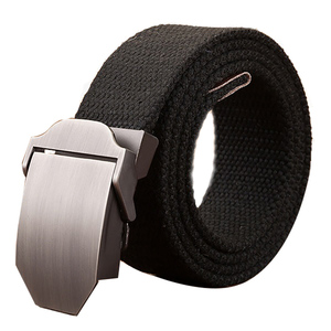 Özel Logo kanvas kemer Classic1.5 "adam için otomatik toka erkekler dokuma kumaş taktik kemer - Product Image 1